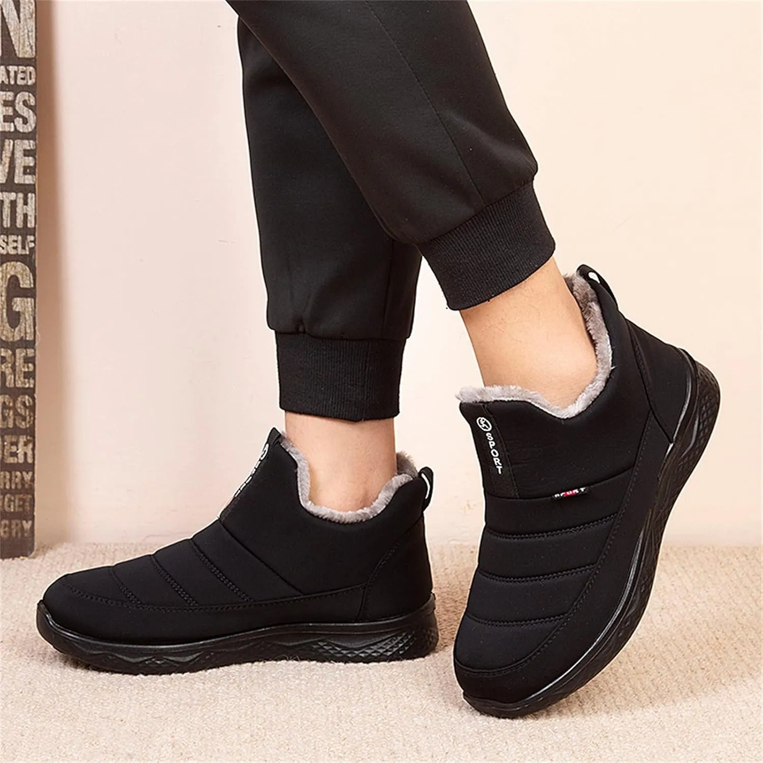 Snowboarding Boots Womens Black Womens Waterproof Snow Boots Tall Waterproof Snow Boots Women Pull on Women's Winter Booties and Ankle Boots Womens Winter Ankle Boots