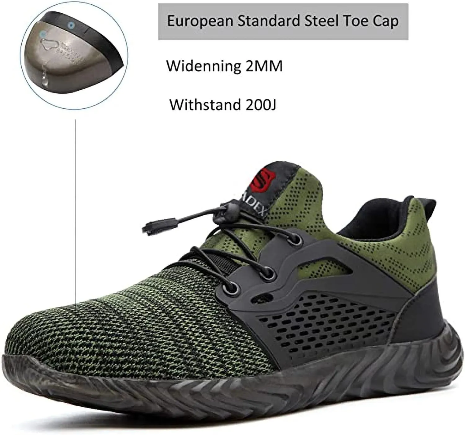 SUADEX Steel Toe Shoes for Men Women Indestructible Steel Toe Sneakers Lightweight Work Safety Shoes Puncture Proof Composite Toe