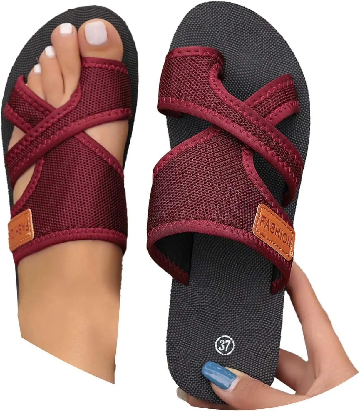 Summer Sandals for Women 2025 Fashion Comfortable Beach Walking Sandl Breathable Hollow Mesh Slide Orthopedic Sandals