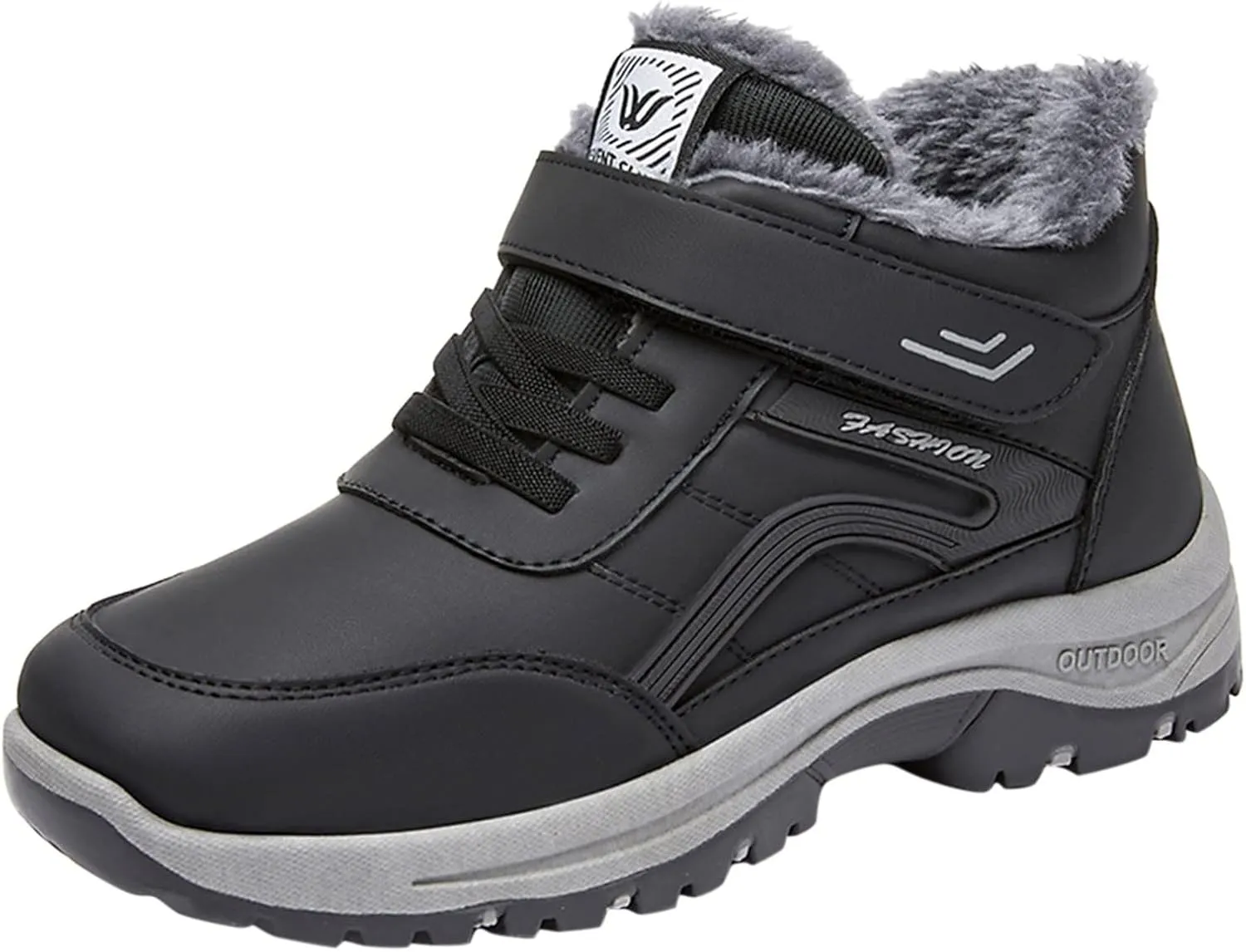 Tall Black Winter Boots for Women Waterproof Snow Womens Winter Snow Boots Wide Winter Boots for Women Snowboarding Womens Hiking Boots Waterproof Botas De Frio Para Mujer Bajitas De Cuero