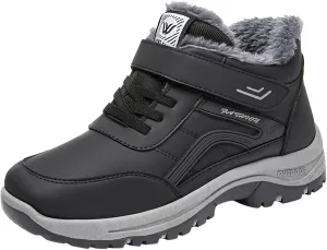 Tall Black Winter Boots for Women Waterproof Snow Womens Winter Snow Boots Wide Winter Boots for Women Snowboarding Womens Hiking Boots Waterproof Botas De Frio Para Mujer Bajitas De Cuero