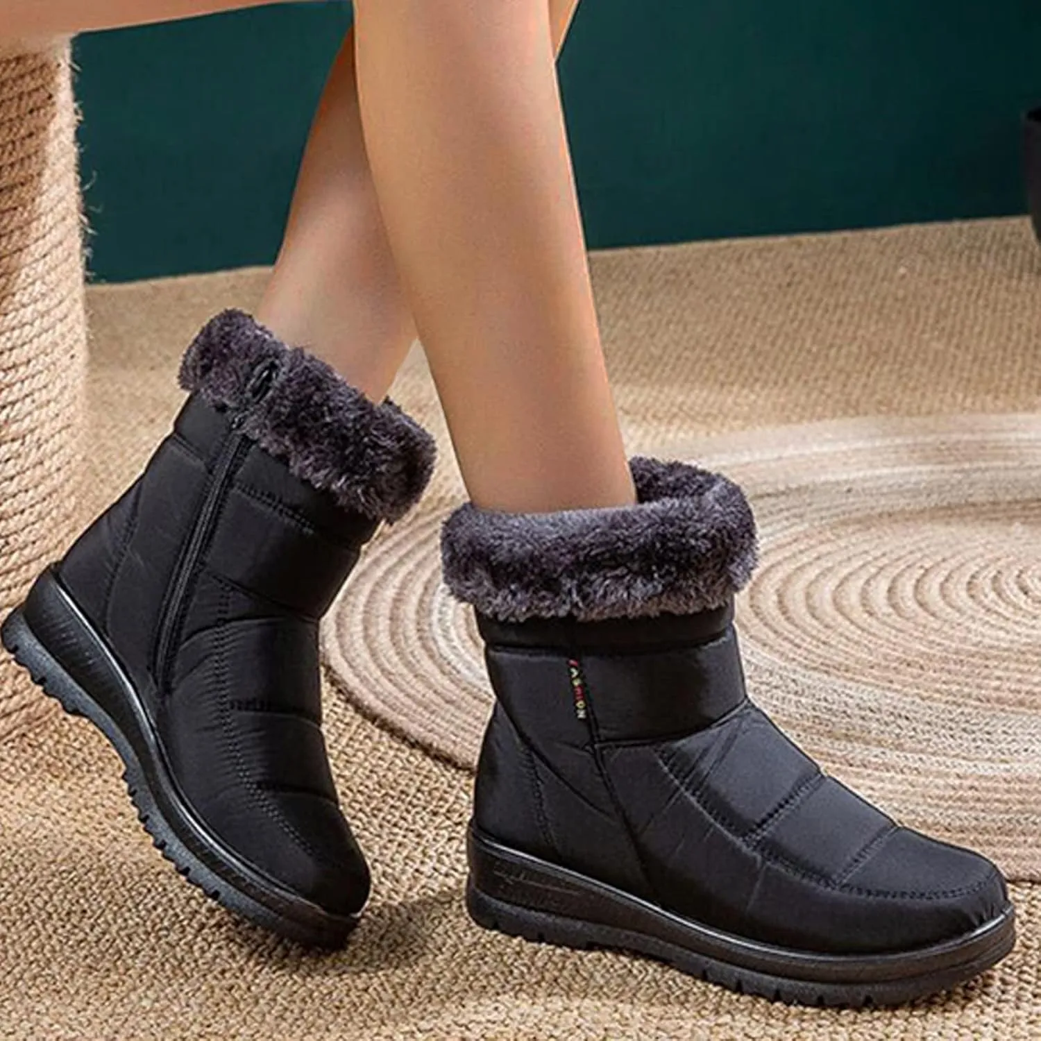 Tall Winter Boots for Women Waterproof Snow Non Slip Snow Boot Women Low Waterproof Snow Boots Women Pull on Fashionable Winter Boots for Women Botas De Trabajo Para Mujer En El Frio