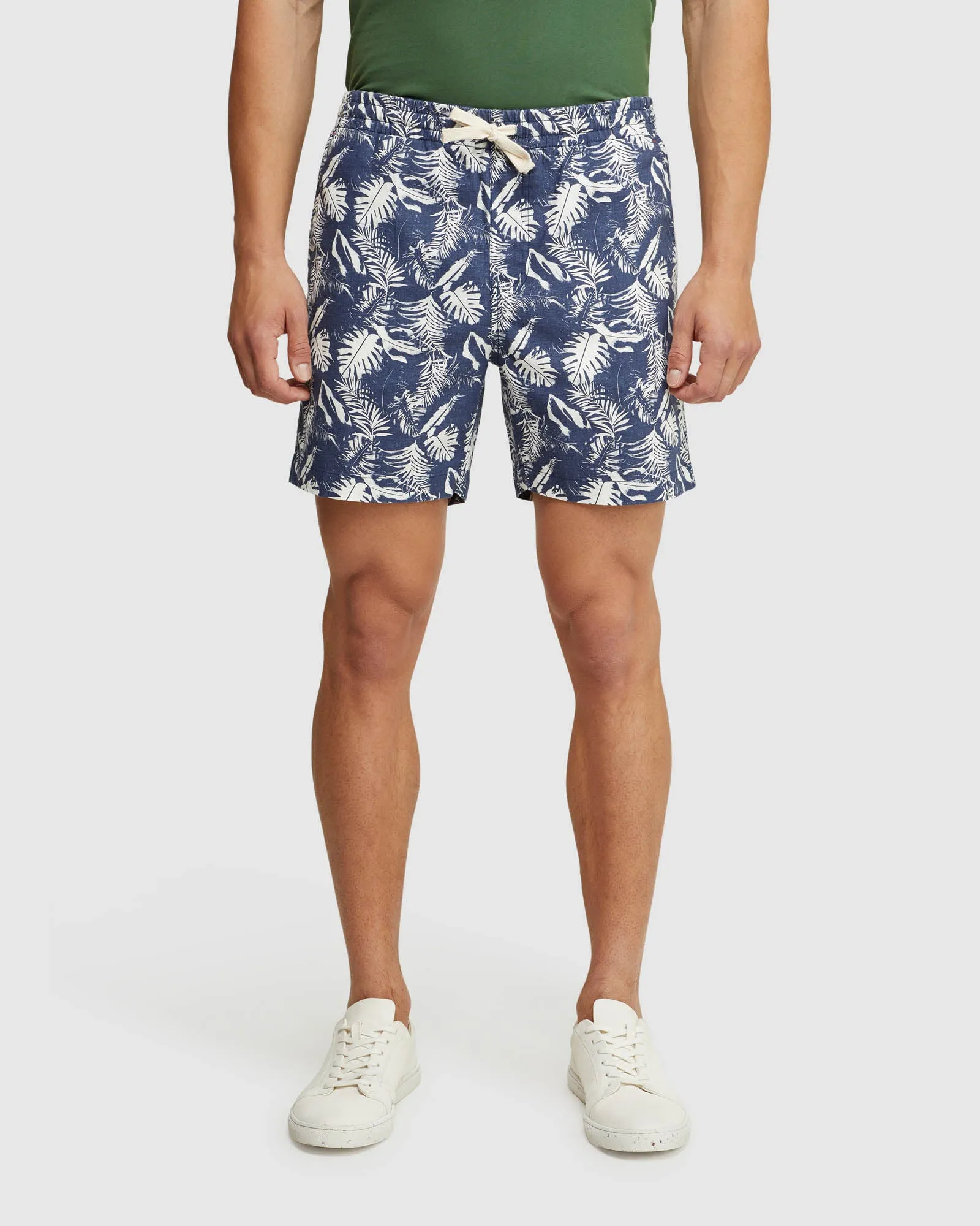 Toby Palm Tree Linen Cotton Shorts