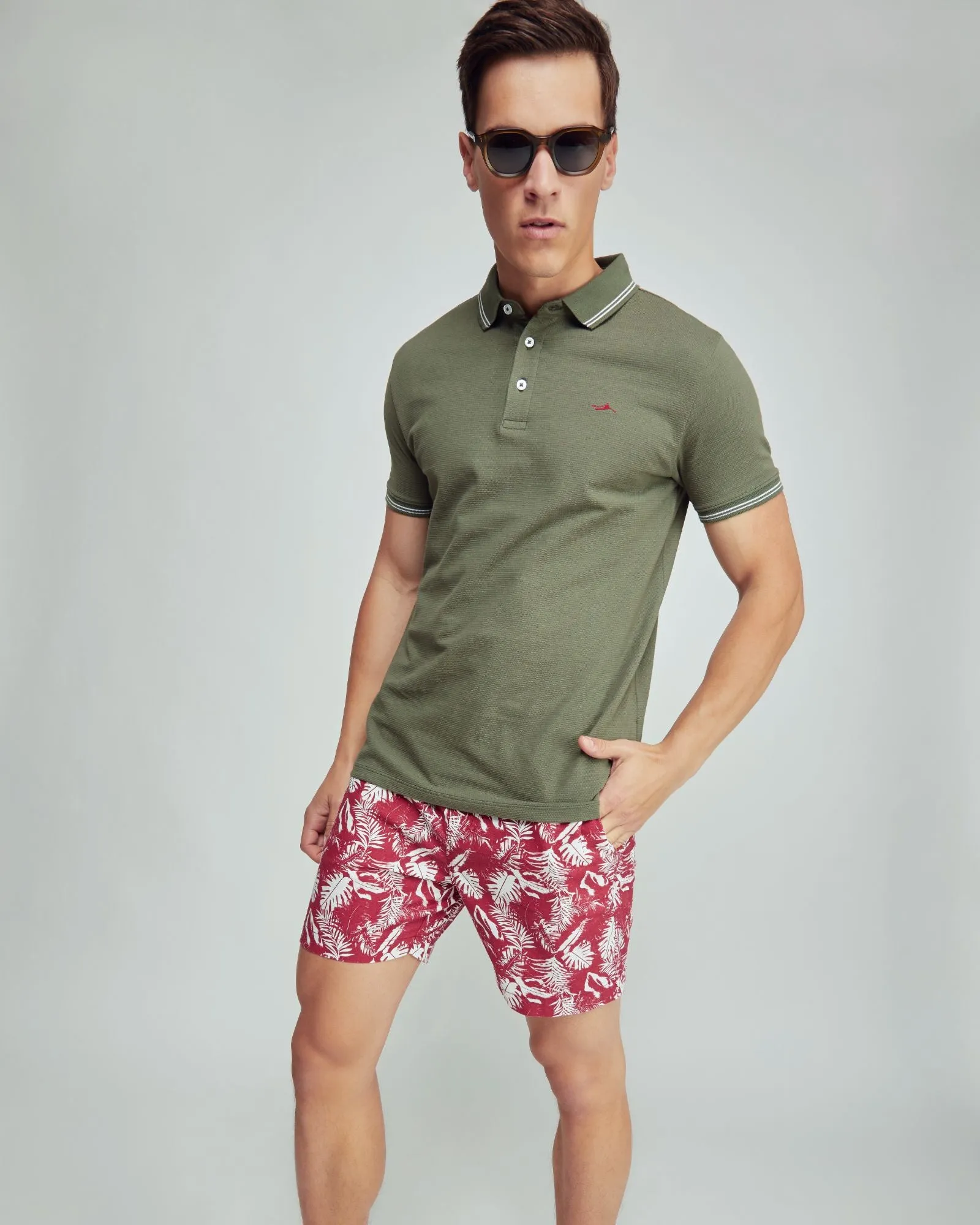 Toby Palm Tree Linen Cotton Shorts