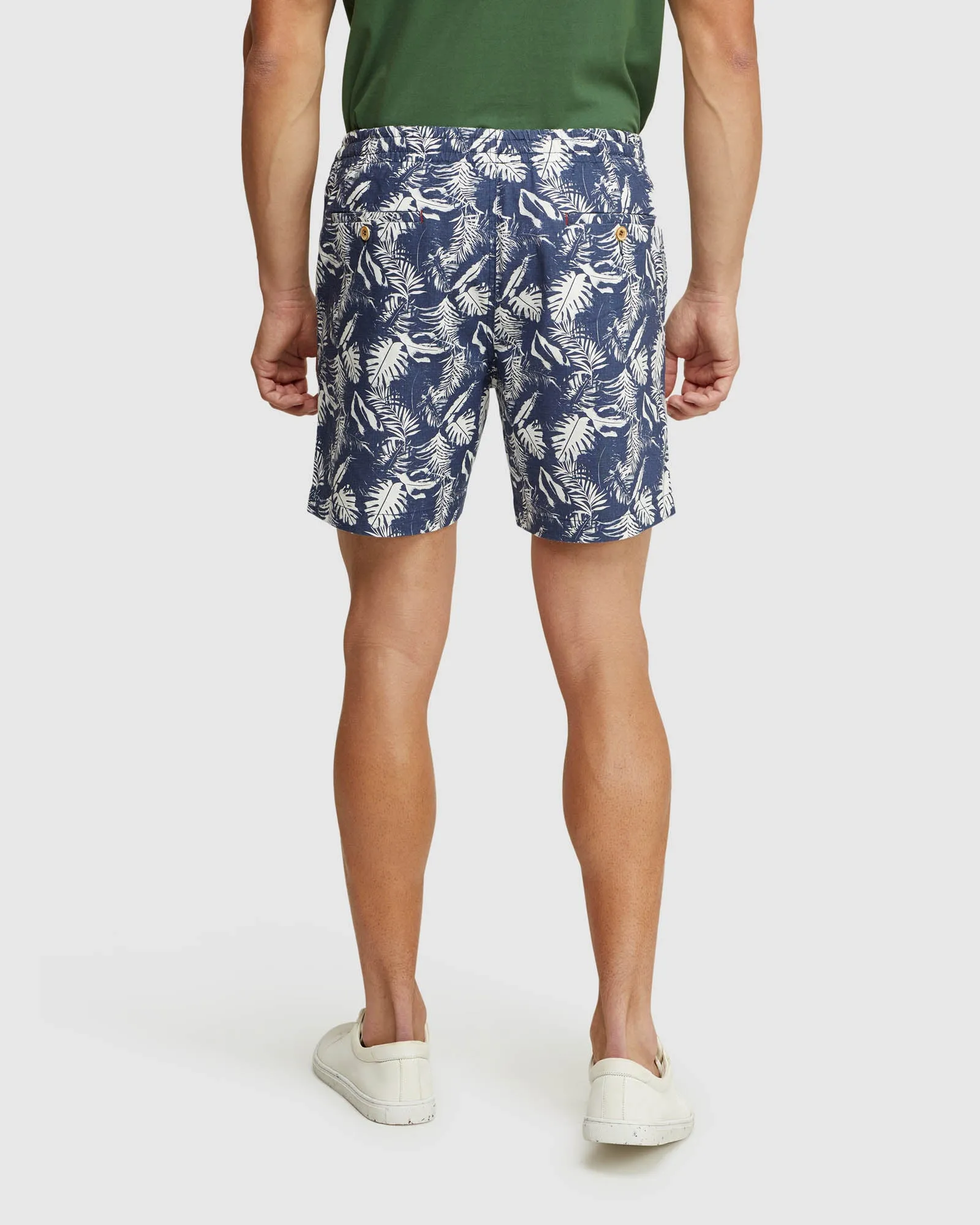 Toby Palm Tree Linen Cotton Shorts
