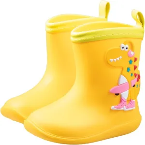 Toddler Boys Girls Dinosaur Rain Boots Cute artoon Animals Soft Pull On Non Slip Rubber Boys Rubber Boots Size 8