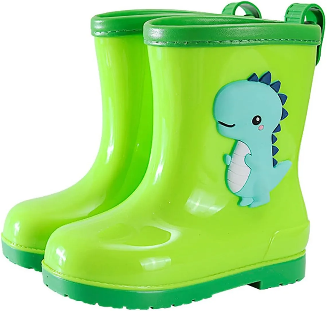 Toddler Dinosaur Rain Boots Little Boys Girls Water Boots Kids' Rainboots Rubber Waterproof Non Slip Infant Girl Shoes