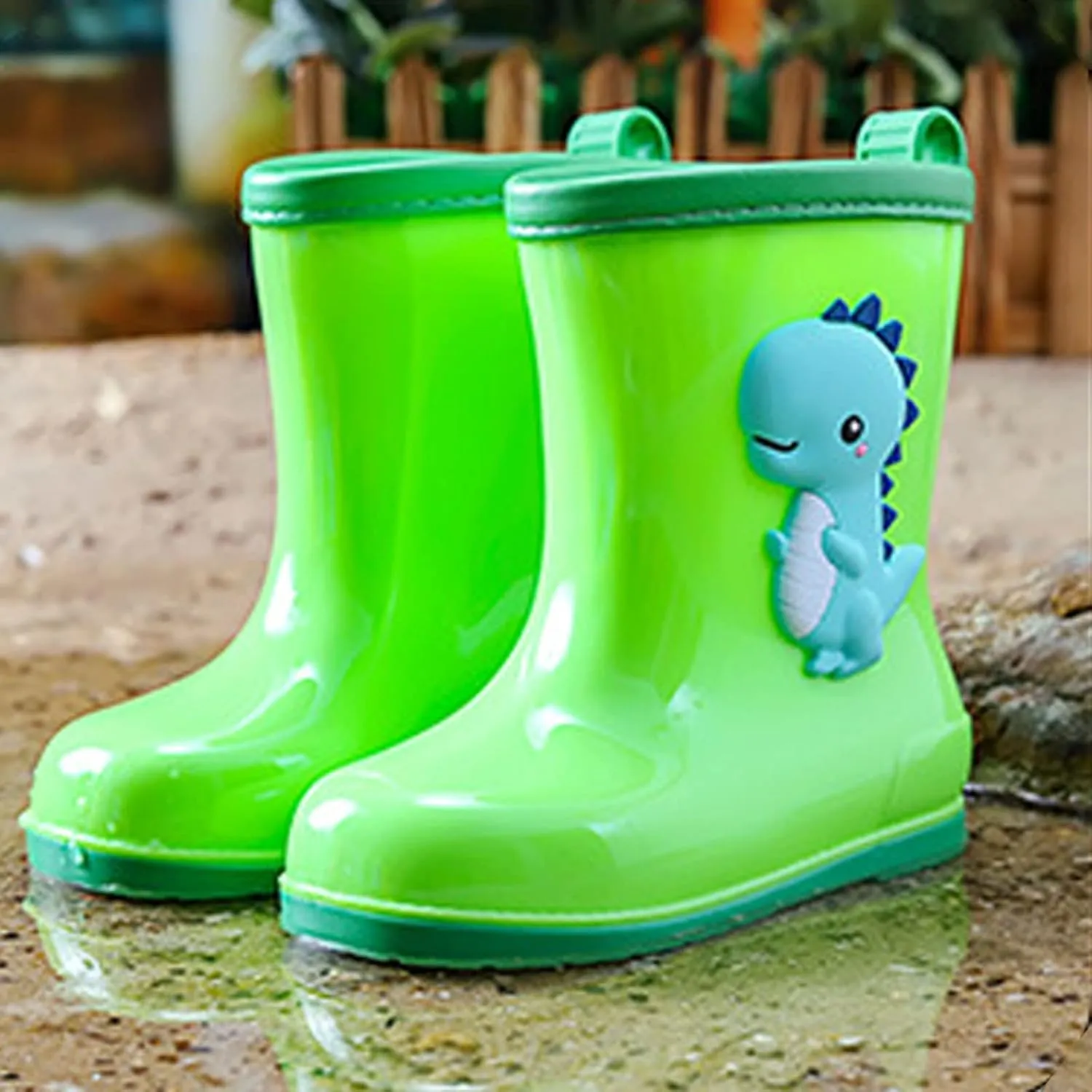Toddler Dinosaur Rain Boots Little Boys Girls Water Boots Kids' Rainboots Rubber Waterproof Non Slip Infant Girl Shoes