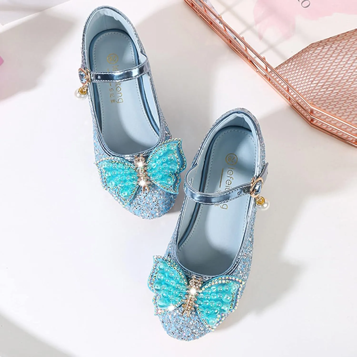 Toddler Flower Girl Bowknot Mary Jane Dress Shoes Cute School ??niform Platform Kids Little Girls Slippers Size 9