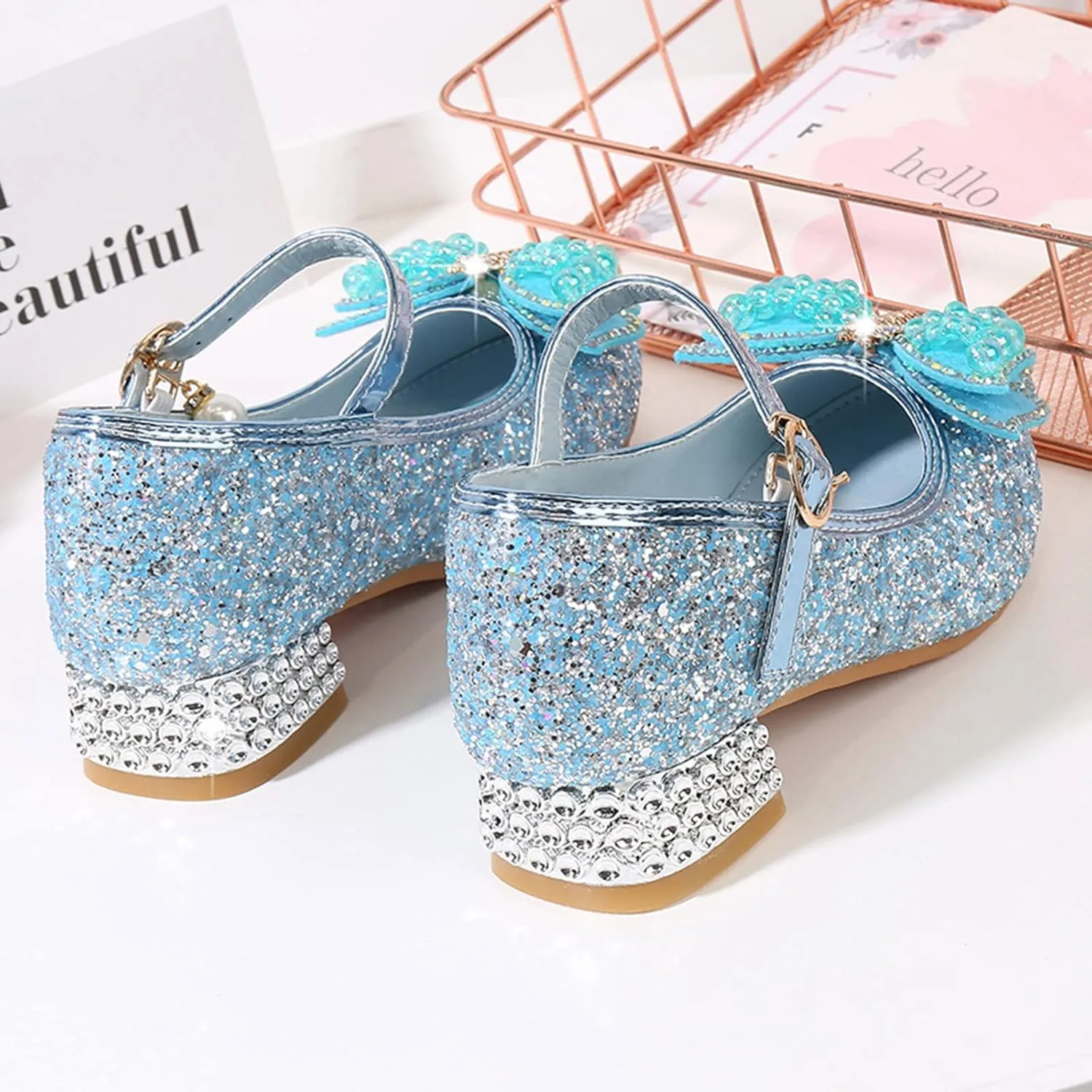 Toddler Flower Girl Bowknot Mary Jane Dress Shoes Cute School ??niform Platform Kids Little Girls Slippers Size 9