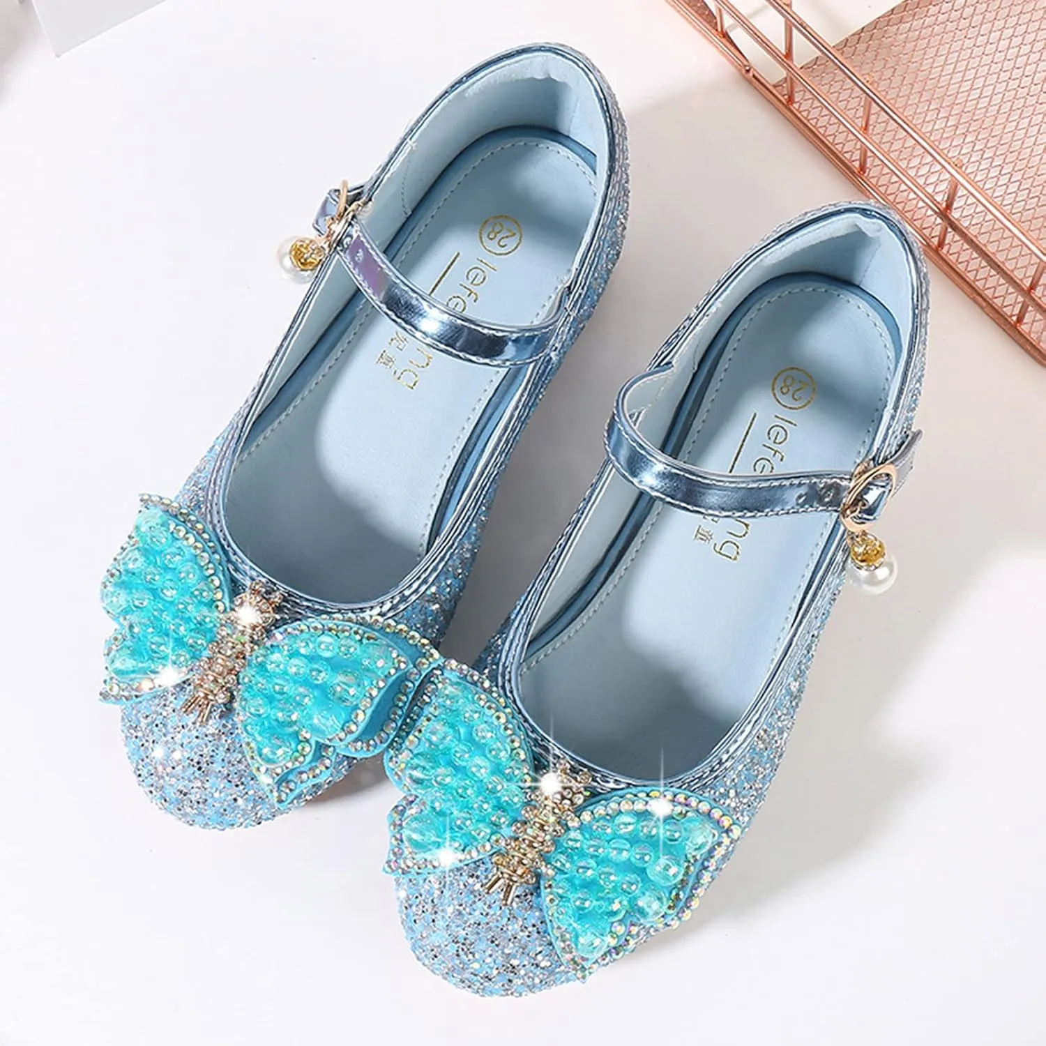 Toddler Flower Girl Bowknot Mary Jane Dress Shoes Cute School ??niform Platform Kids Little Girls Slippers Size 9