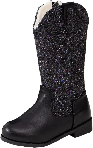 Toddler Girls Cowgirl Boots Western Glitter Cowboy Boot Ankle Boots Little Kids Big Kid Party Birthmen Dress Shoes
