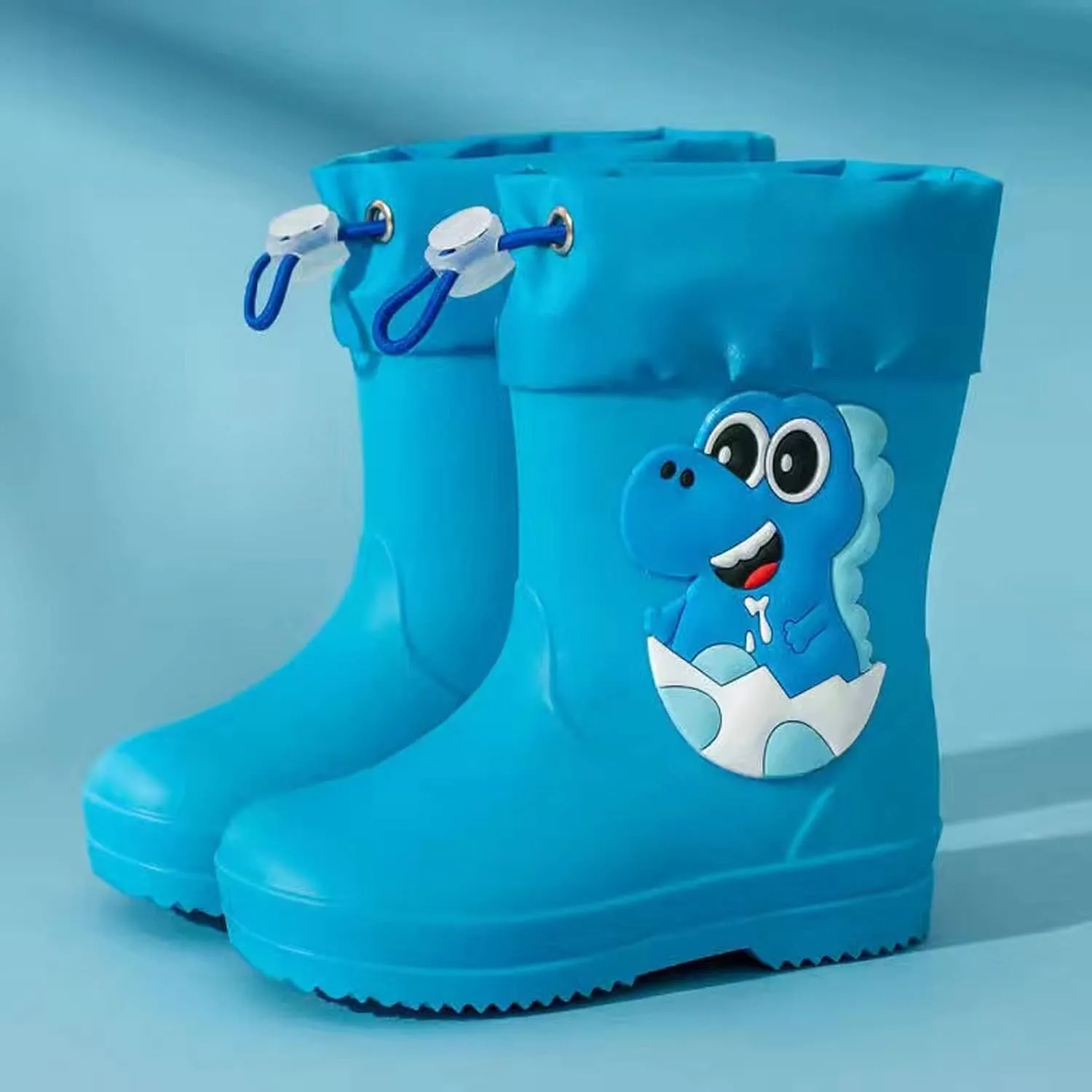 Toddler Kids Elastic Mouth Rain Boots Textured Soles Non Slip Light Comfortable Fashion Casual Rubber Rain Children Boot