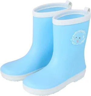 Toddler Kids Rain Boots Boys Girls Waterproof Rain Shoes Cute Cartoon Rainboots Mud Shoes for Water Toddler Boy Shoes (Blue, 4.5 Big Kids)