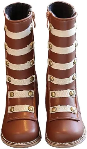 Toddler Little Girls Knee High Fashion Flat Riding Boots Shoes Leather Zipper Winter Boots