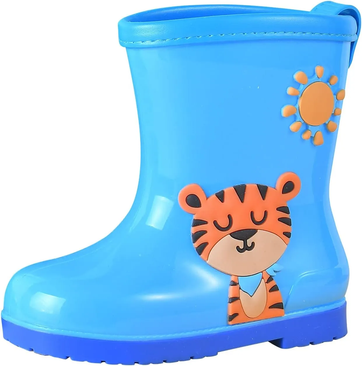 Toddler Rain Boots Baby Rain Boots Short Rain Boots for Toddler Easy-on Cute Lightweight Waterproof Non Slip Boot