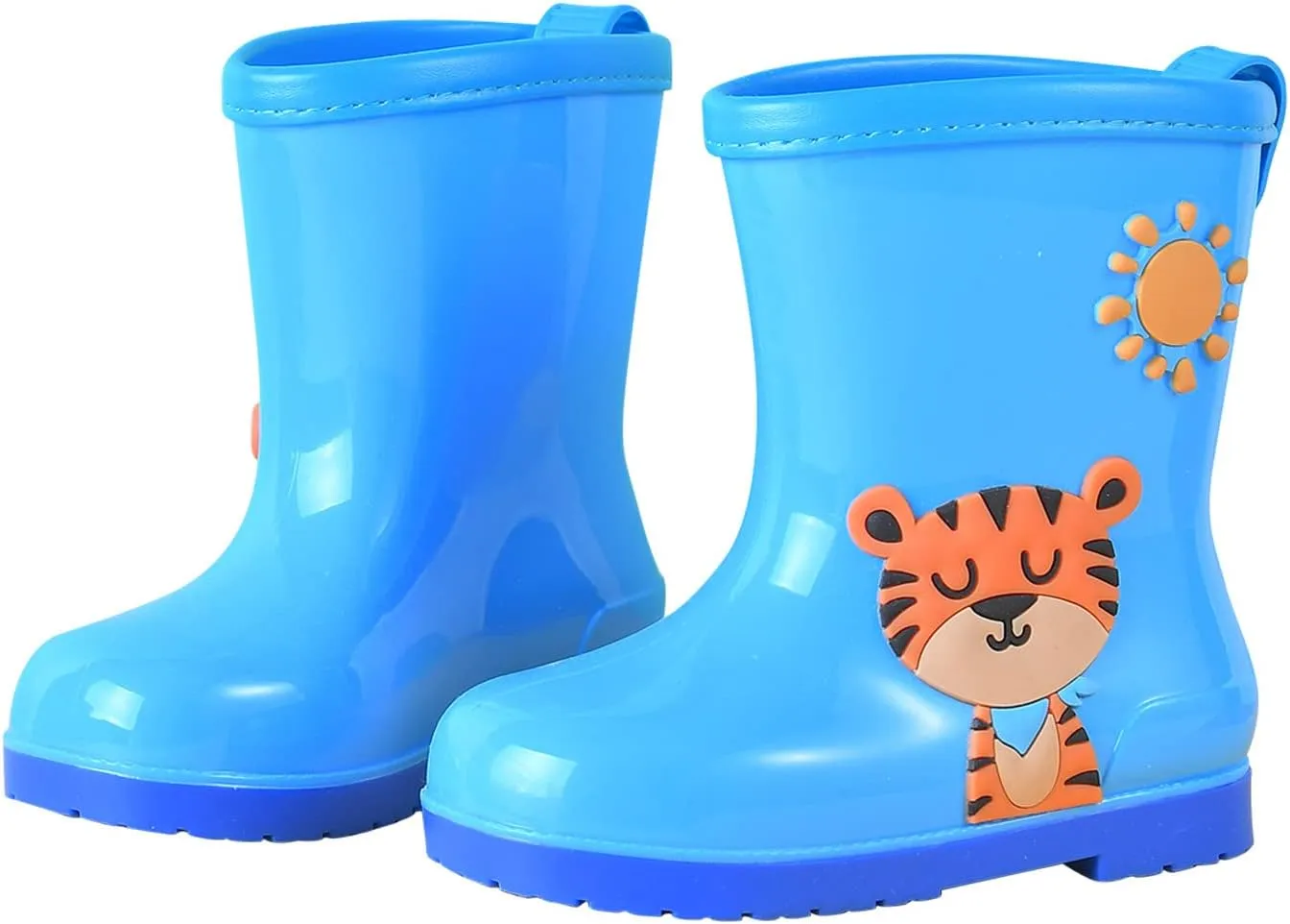 Toddler Rain Boots Baby Rain Boots Short Rain Boots for Toddler Easy-on Cute Lightweight Waterproof Non Slip Boot