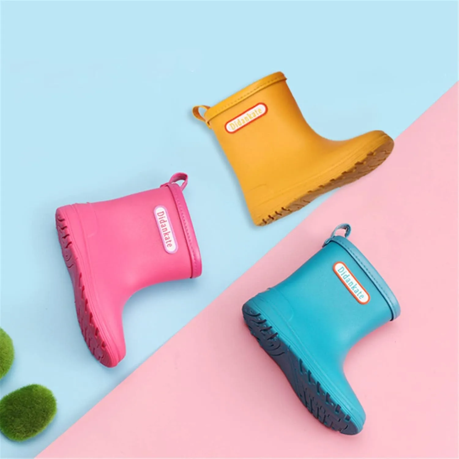 Toddler Rain Boots for Boys Girls Kids Short Rain Shoes Infant Lightweight Shoes Easy On Outdoor Big Kid Boots Size 6