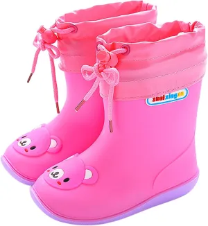 Toddler Rain Boots Waterproof Rainboots Outdoor Boys Girls Cute Water Shoes Non-Slip Rubber Mud Boots Lightweight