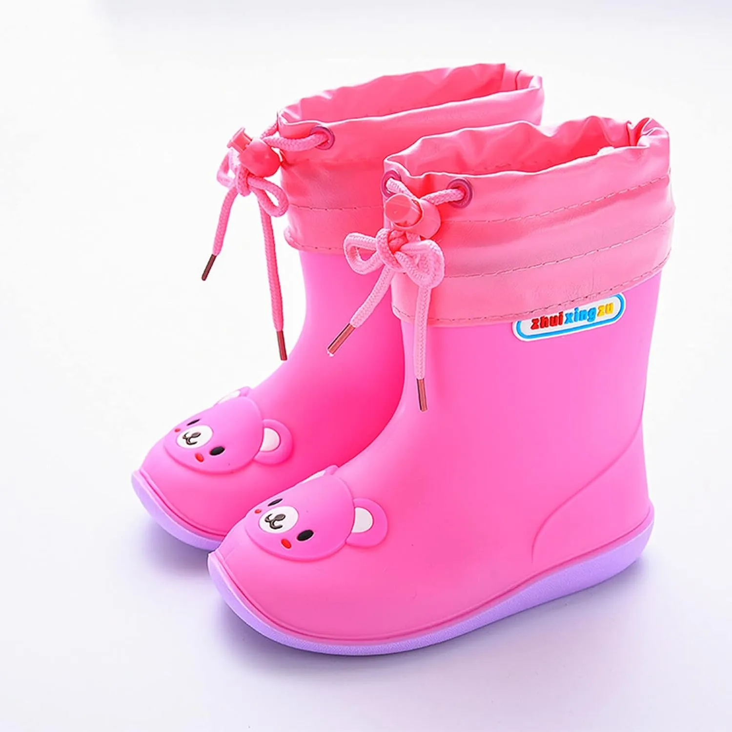 Toddler Rain Boots Waterproof Rainboots Outdoor Boys Girls Cute Water Shoes Non-Slip Rubber Mud Boots Lightweight