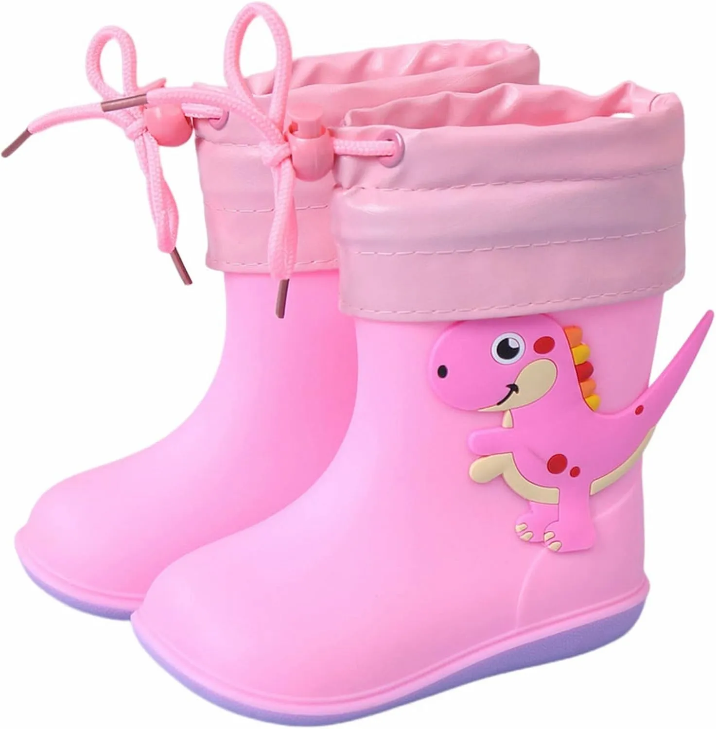 Toddler Rain Boots Waterproof Rubber Boots Kids Dinosaur Rain Boots for Girls Boys,Unisex-Child Outdoor Newborn Booties