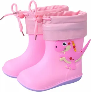 Toddler Rain Boots Waterproof Rubber Boots Kids Dinosaur Rain Boots for Girls Boys,Unisex-Child Outdoor Newborn Booties