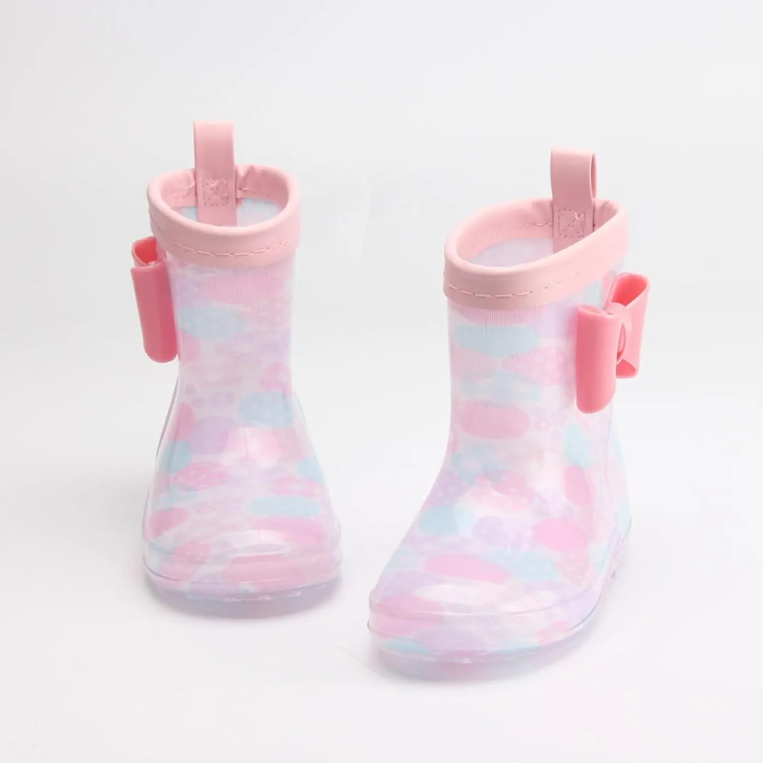 Toddler Rain Boots with Cute Bow Kids Waterproof Rubber Boots for Girls Boys Camouflage Rainboots Toddler Boy Shoes