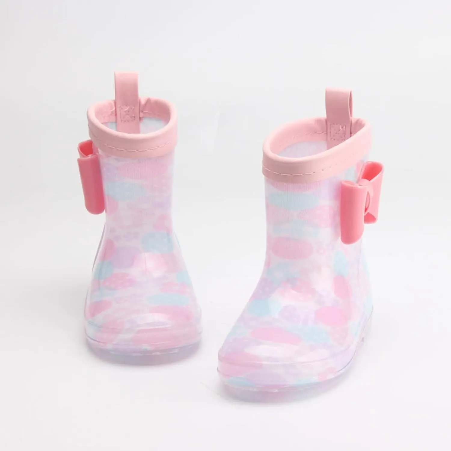 Toddler Rain Boots with Cute Bow Kids Waterproof Rubber Boots for Girls Boys Camouflage Rainboots Toddler Boy Shoes
