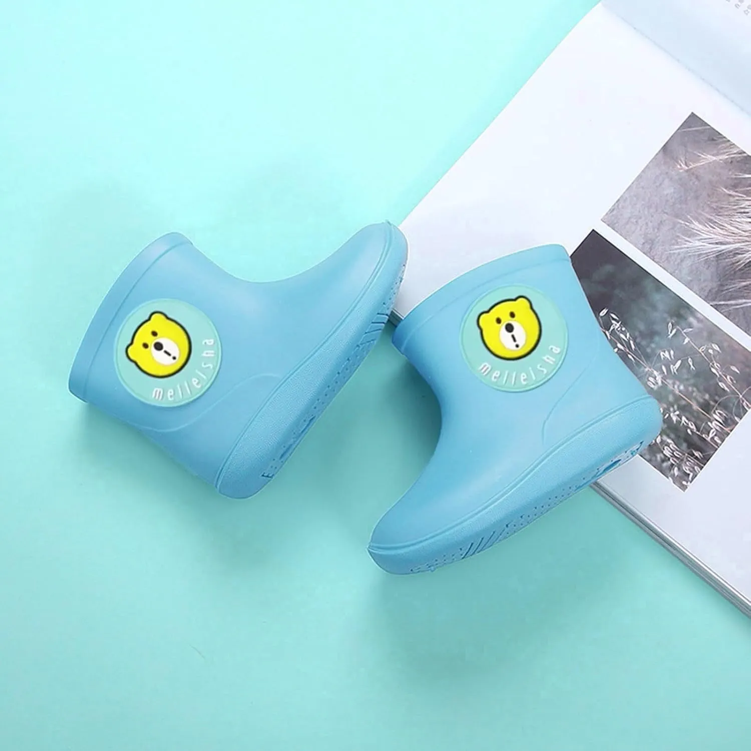 Toddler Rain Boots,Waterproof Kids Rain Boots with Easy-on Handles for Boys and Girls Big Kids Rain Boots