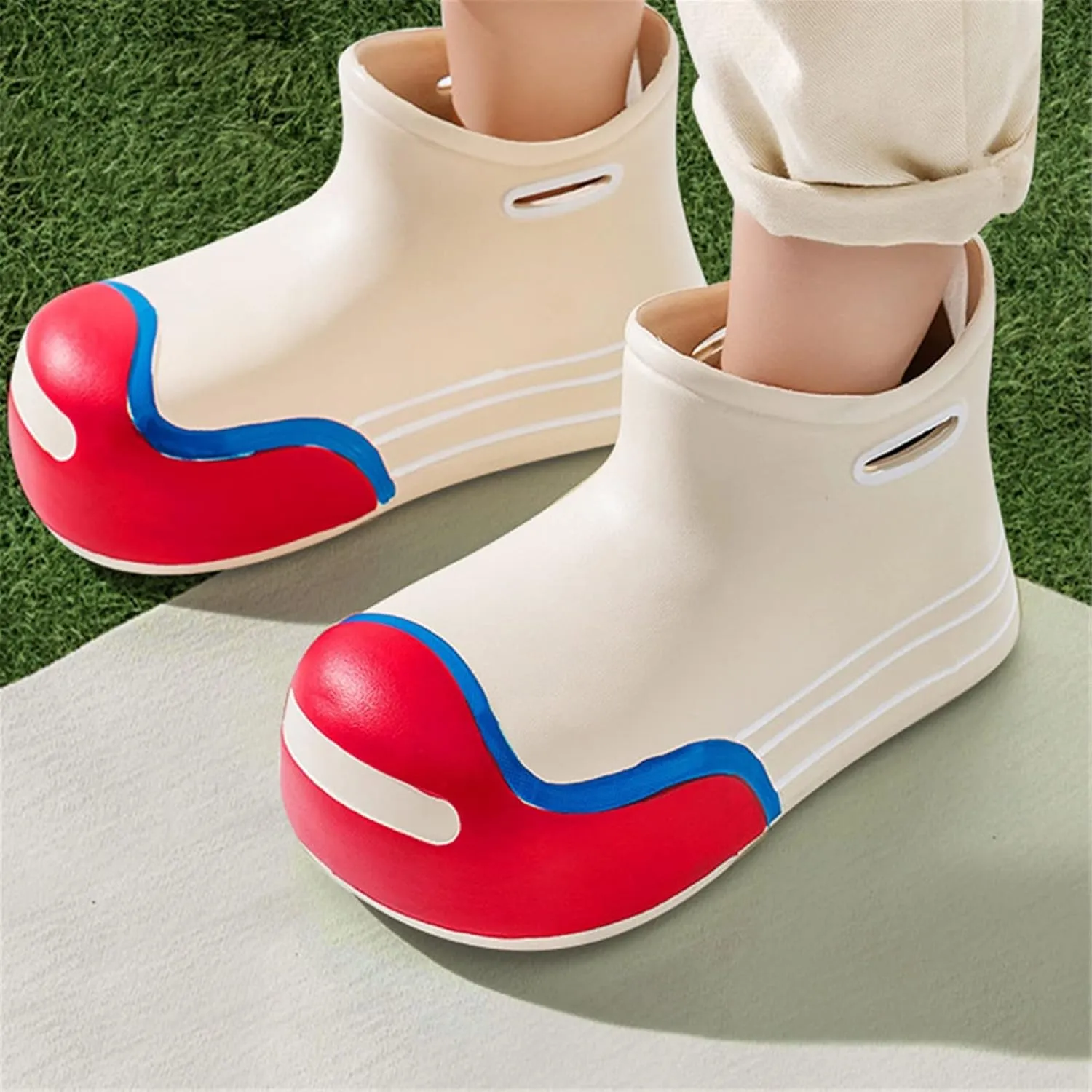 Unisex-Child Rain Boots Boys Girls Cute Short Rain Boots Waterproof Non Slip Water Boots Toddler Kids Newborn Booties