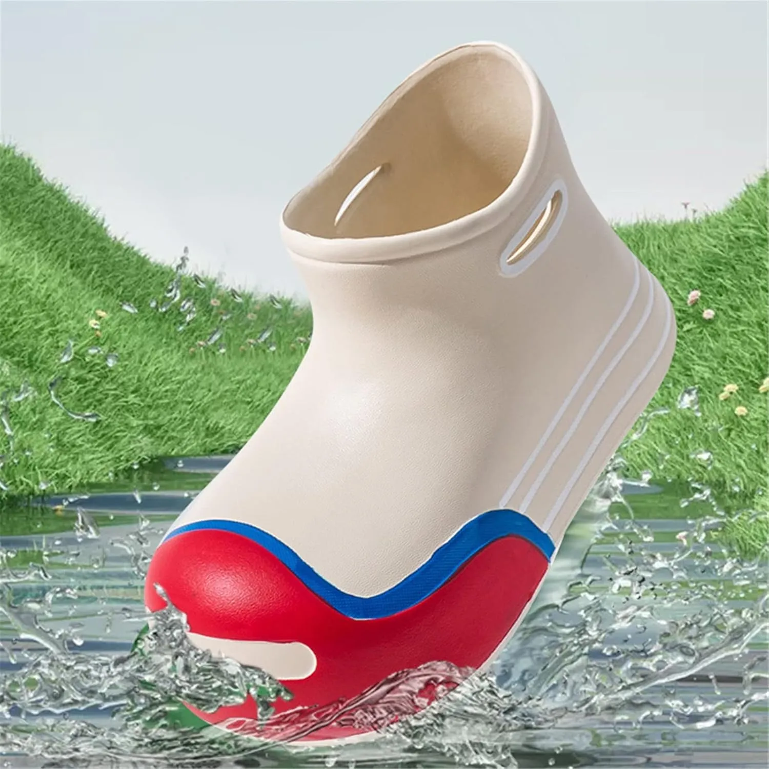 Unisex-Child Rain Boots Boys Girls Cute Short Rain Boots Waterproof Non Slip Water Boots Toddler Kids Newborn Booties