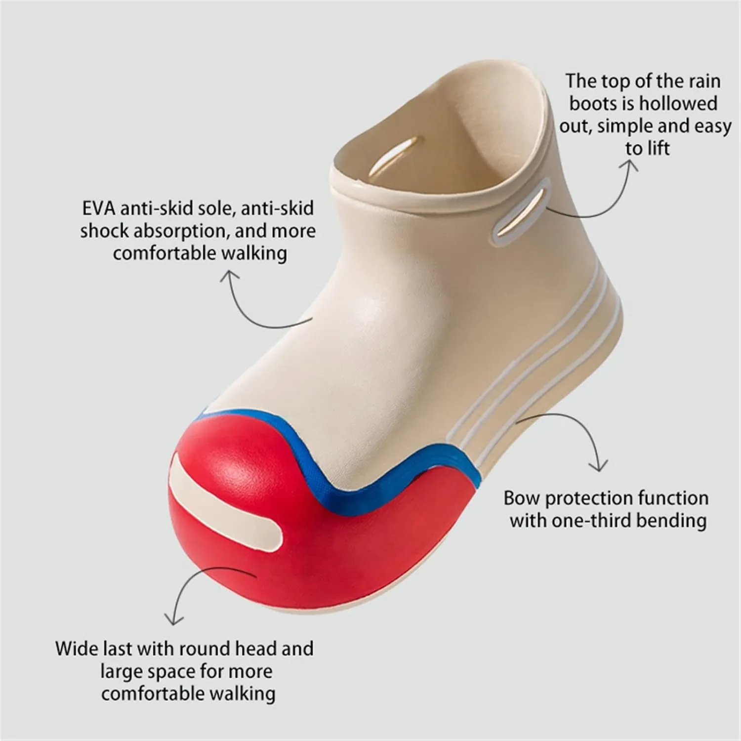 Unisex-Child Rain Boots Boys Girls Cute Short Rain Boots Waterproof Non Slip Water Boots Toddler Kids Newborn Booties