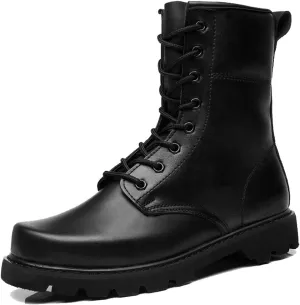 Waterproof Safety Work Boots Men's, Men Breathable High Top Non-slip Side Zip Safety Construction Work Steel Toe Shoes, Lace up Puncture Proof Steel Toe Boots, for Industrial