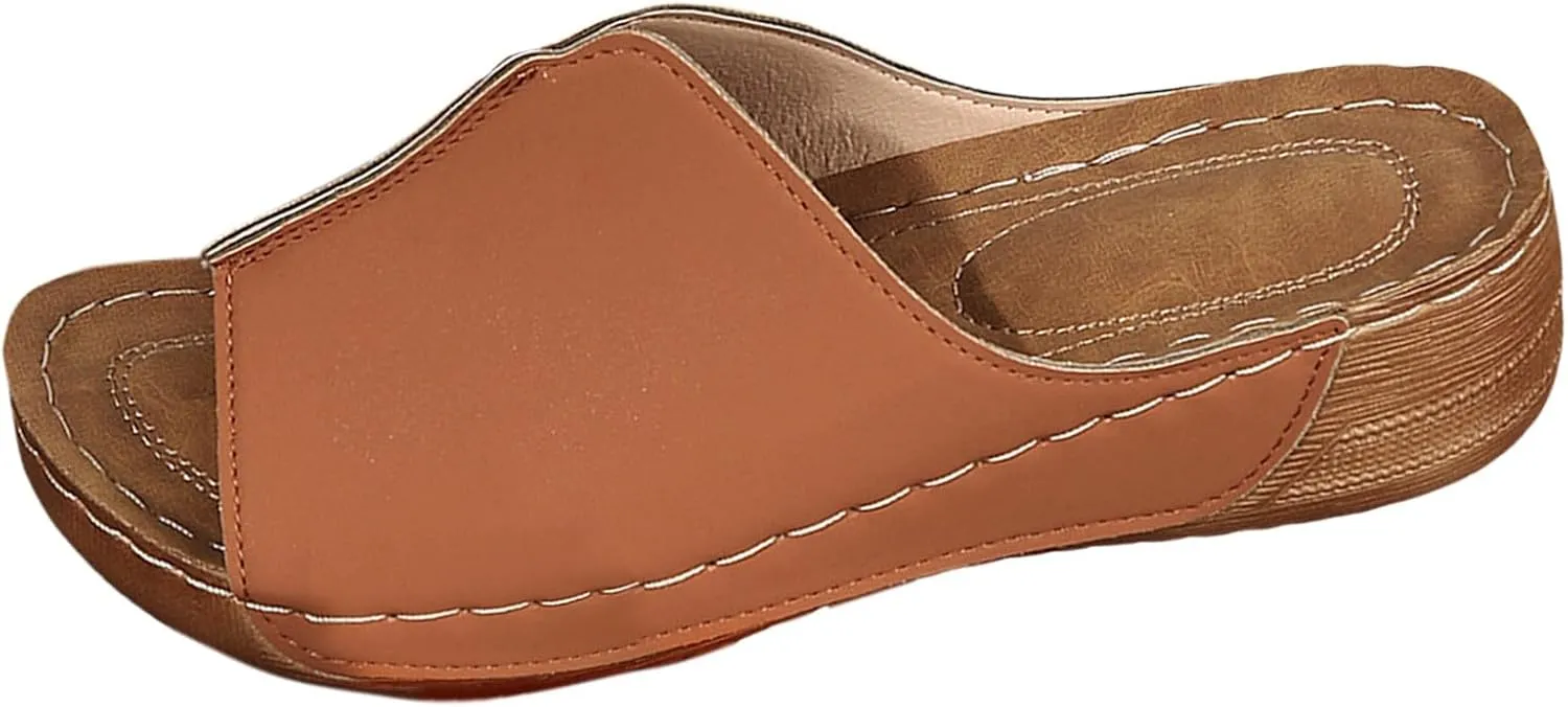 Wedges Sandals for Women Damping Sole Upgradation Stretch Comfortable Slippers Arch Support Cushion Slides Shoes