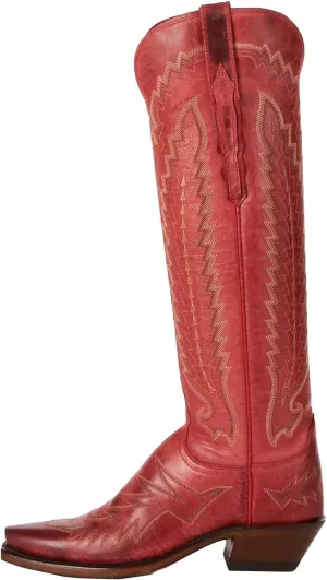 Western Boots Women, Knee High Cowboy Boots for Women Wide Calf Pointed Toe and Low Chunky Heel Cowgirl Boot with Classic Embroidered