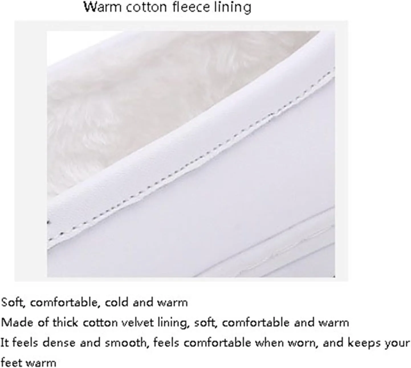 White Women's Nursing Shoes, Womens Plus Size Winter Fleece Slip-On Comfy Air Leather Nursing Shoes, Lightweight Platform Orthopedic Sneakers, for Medical Care