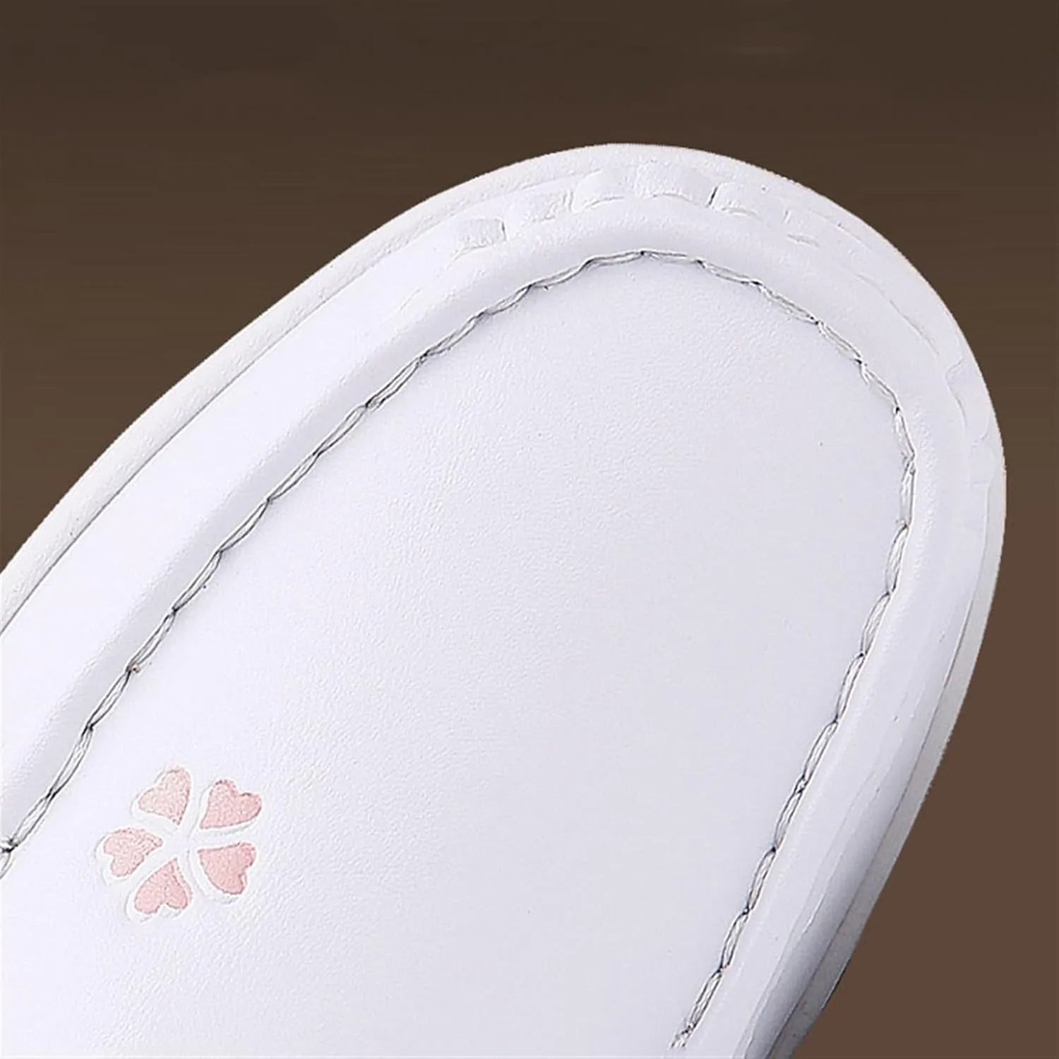 White Women's Nursing Shoes, Womens Plus Size Winter Fleece Slip-On Comfy Air Leather Nursing Shoes, Lightweight Platform Orthopedic Sneakers, for Medical Care