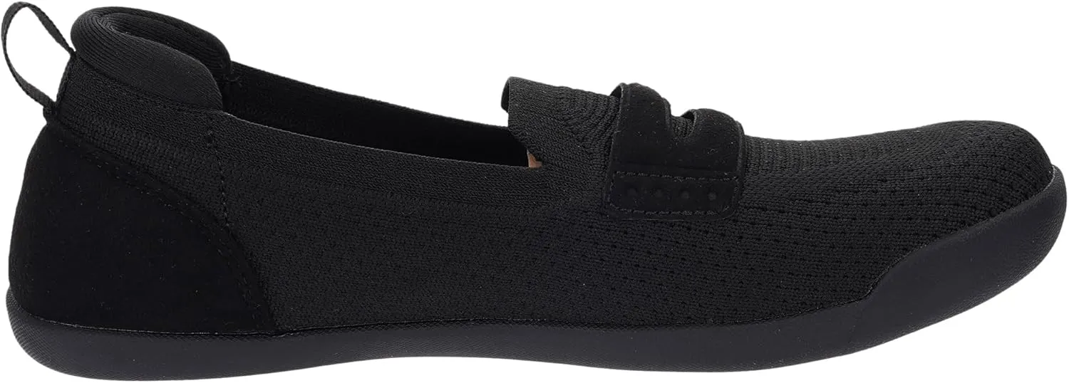 WHITIN Women's Round Toe Slip On Penny Loafers | Wide Width Barefoot Flats with Breathable Knit
