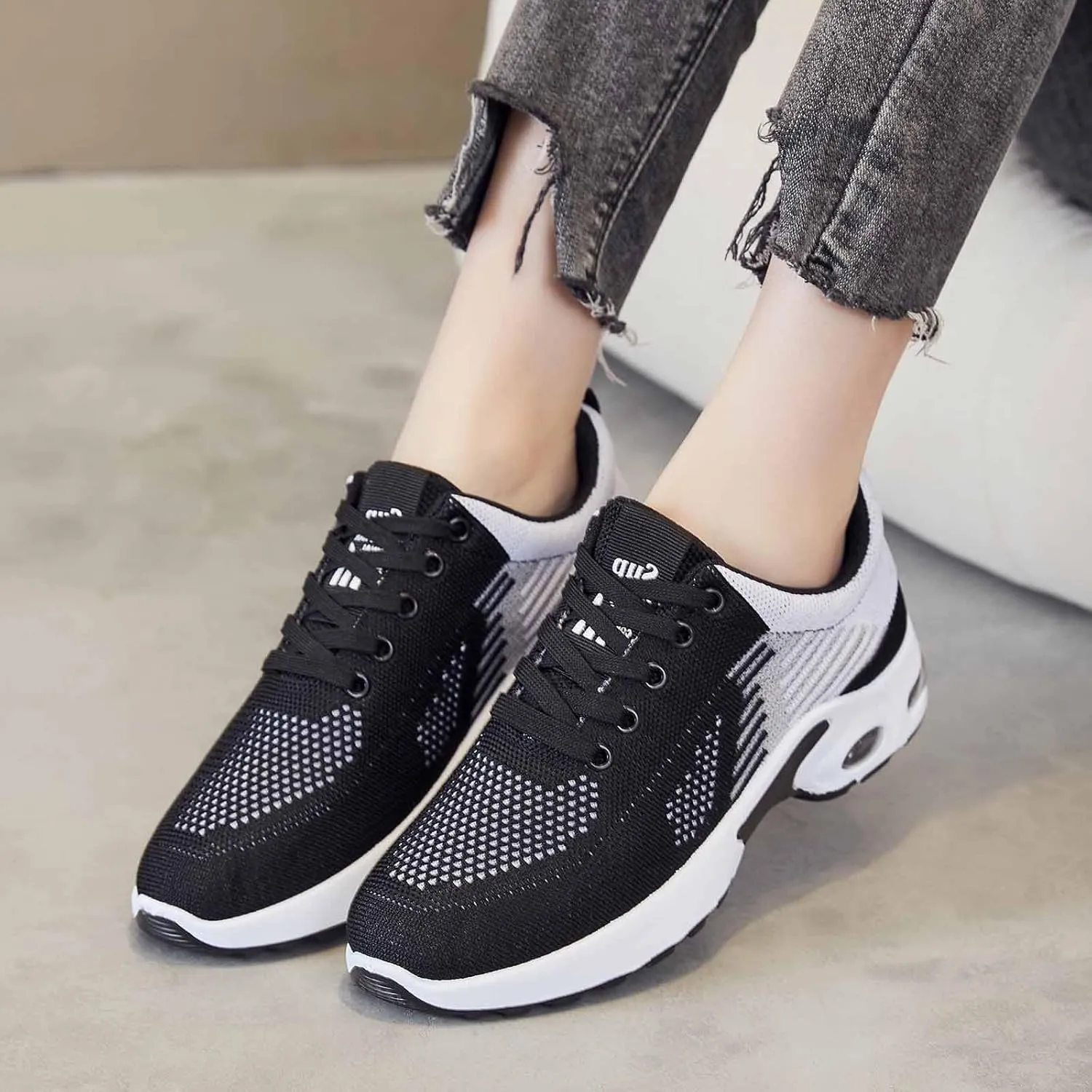 Wide Toe Box Shoes Women Gym Jogging Walking Sneakers Comfy Breathable Mesh Fashion Sneakers Zero Drop Sole Width Shoes with Arch Support