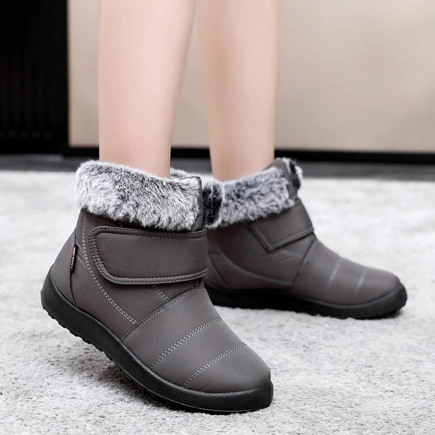 Winter Boots for Women Wide Width Light Weight Women's Winter Snow Boots Waterproof Snow Boots for Women Wide Feet Wide Snow Boots for Women with Zipper Botas Para El FrO De Dama