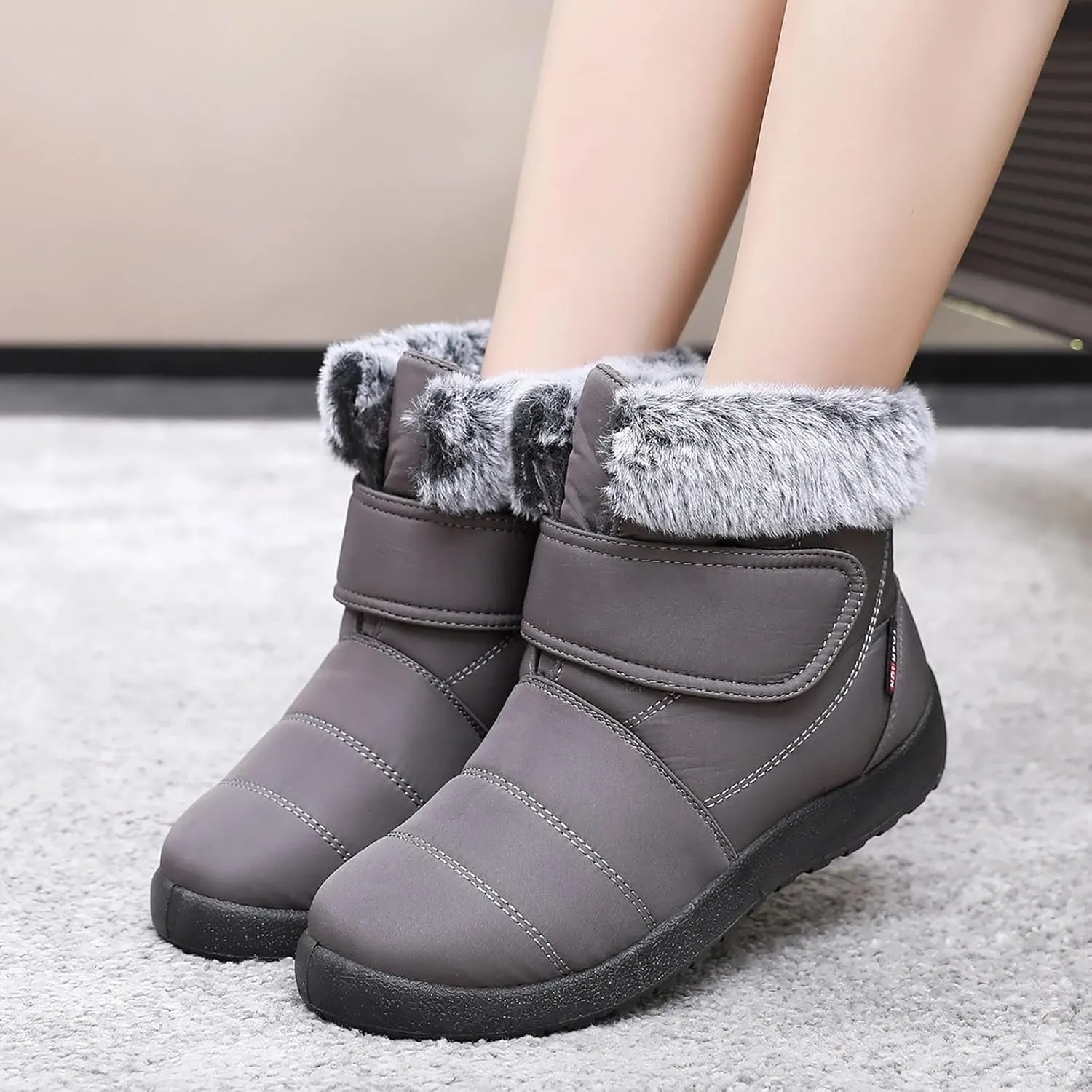 Winter Boots for Women Wide Width Light Weight Women's Winter Snow Boots Waterproof Snow Boots for Women Wide Feet Wide Snow Boots for Women with Zipper Botas Para El FrO De Dama