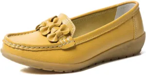Women Nurse Sneakers, Comfortable Slip Resistant Breathable Bow Orthopedic Working Nursing Shoes, Casual Leather Loafers with Arch Support, Ideal for Nurse Healthcare Crews