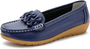 Women Nurse Sneakers, Comfortable Slip Resistant Breathable Bow Orthopedic Working Nursing Shoes, Casual Leather Loafers with Arch Support, Ideal for Nurse Healthcare Crews