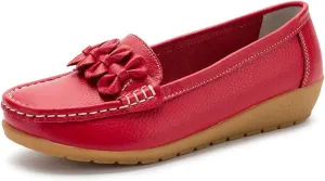 Women Nurse Sneakers, Comfortable Slip Resistant Breathable Bow Orthopedic Working Nursing Shoes, Casual Leather Loafers with Arch Support, Ideal for Nurse Healthcare Crews