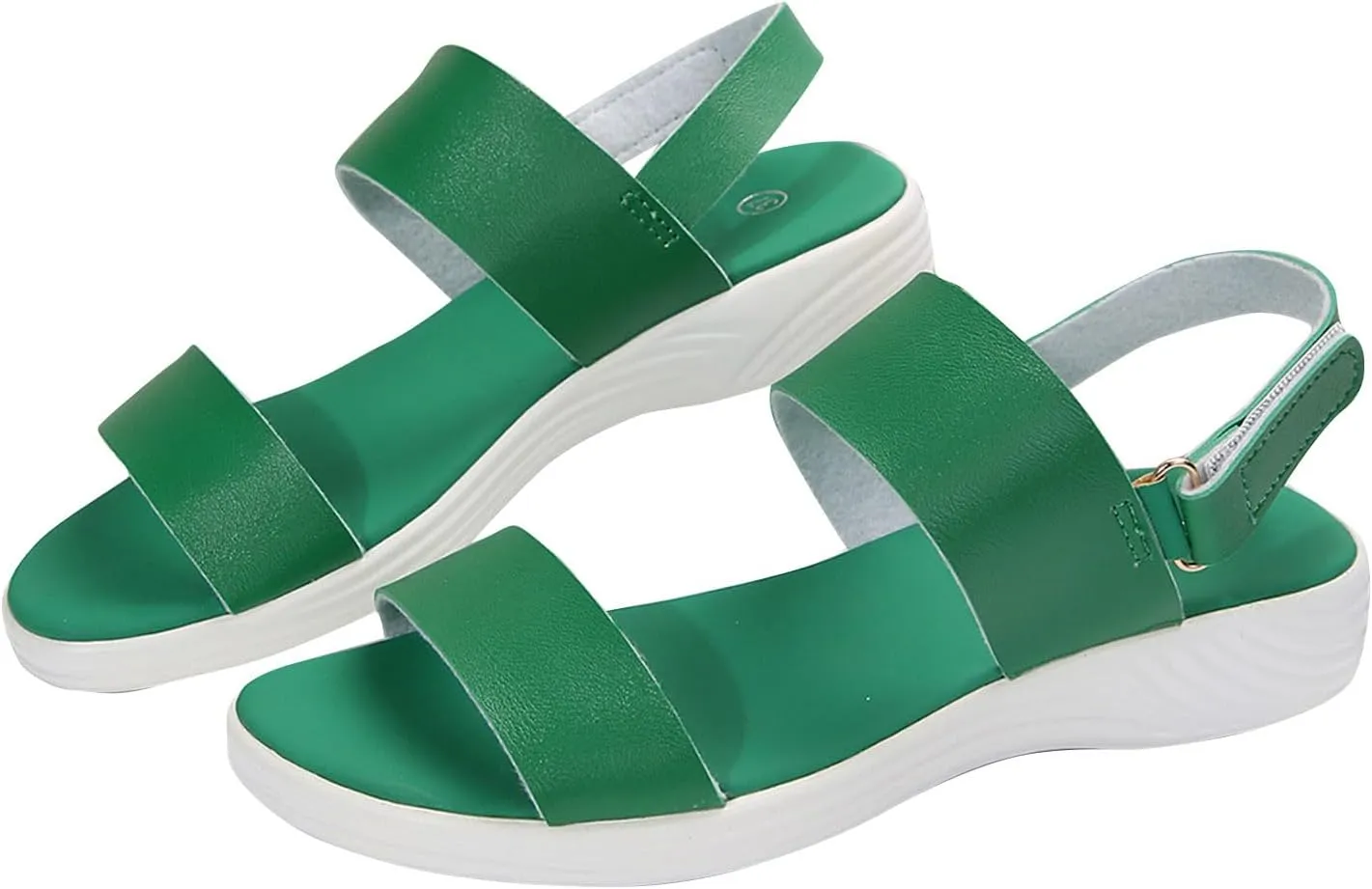 Women Solid Thick Strappy Sandals Hook and Loop Casual Summer Shoe Orthopedic Spring Comfy Sandal Arch Support Shoes