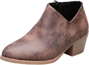 Women's Ankle Boot Fashion Boots Low Heels Riding Boots for Women Soft Leather for Comfortable Interior Fit Boots