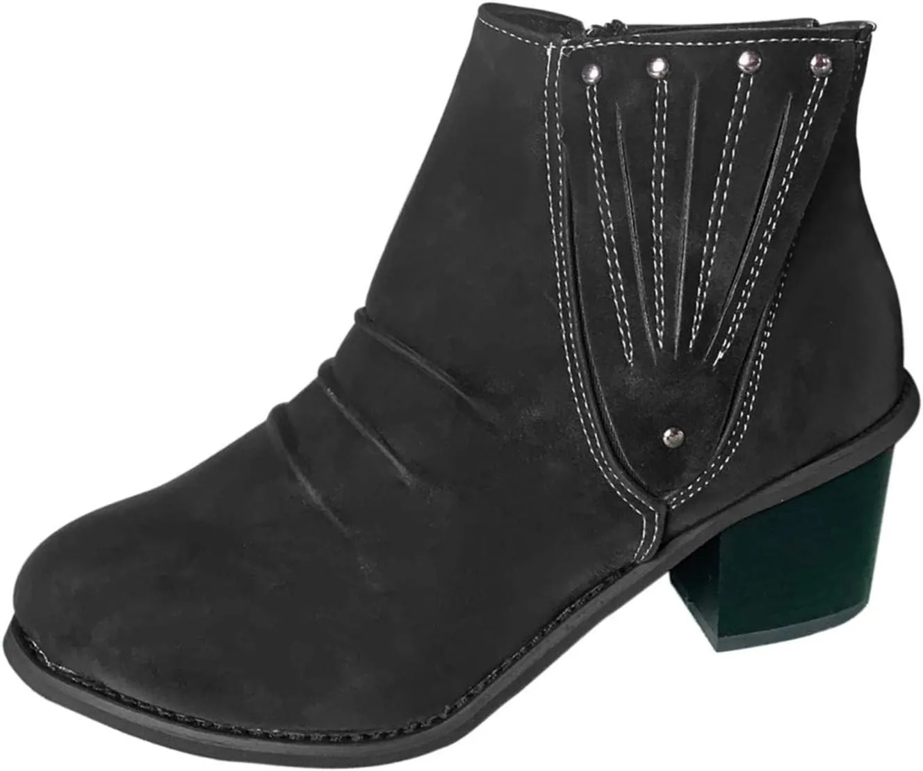 Womens Ankle Boots Wide Width 1 Inch Heel Womens Black Ankle Boots Low Heel Work Black Booties for Women Low Heel Leather Wide Width Black Leather Booties Silver Cowboy Boots Women Wide Calf Booties