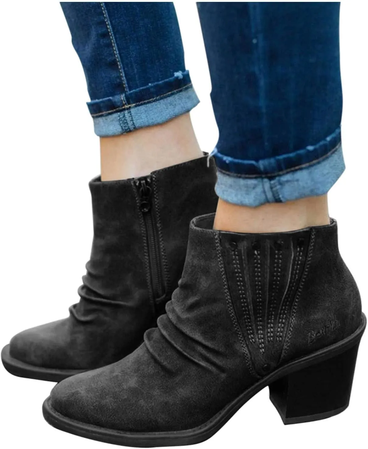 Womens Ankle Boots Wide Width 1 Inch Heel Womens Black Ankle Boots Low Heel Work Black Booties for Women Low Heel Leather Wide Width Black Leather Booties Silver Cowboy Boots Women Wide Calf Booties
