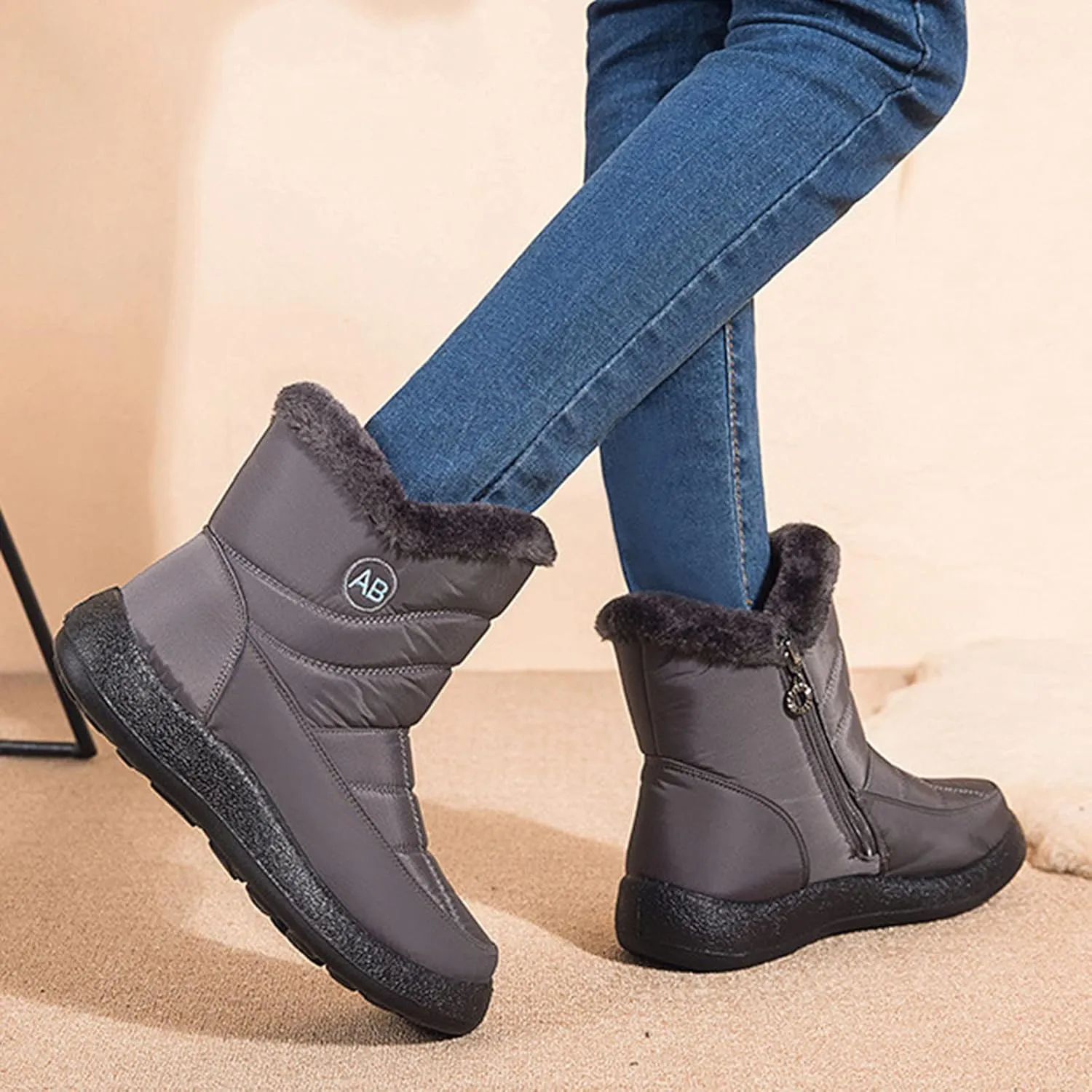 Women's Ankle Snow Boots Waterproof Womens Winter Boots Winter Boots Women Size 8 Black Winter Boots Womens Waterproof Wide Winter Boot for Women Working