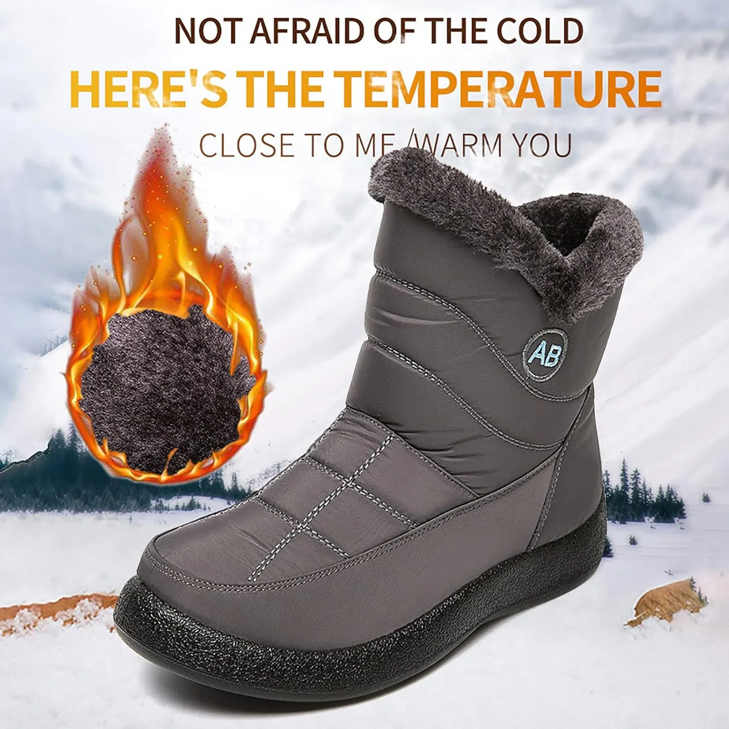 Women's Ankle Snow Boots Waterproof Womens Winter Boots Winter Boots Women Size 8 Black Winter Boots Womens Waterproof Wide Winter Boot for Women Working
